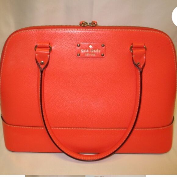 Kate‎ Spade Rachelle Wellesley Satchel Red Leather Shoulder Bag NWOT - Picture 5 of 10